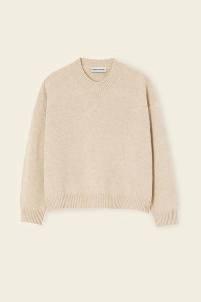 Shop Mansur Gavriel Cashmere Oversized Cropped Crewneck In Grey Melange