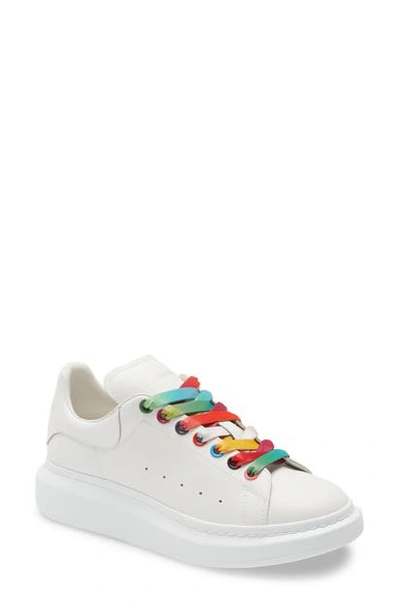 Shop Alexander Mcqueen Oversize Low Top Sneaker In White/ Multi/ Rainbow