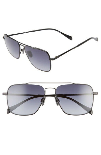 Shop Rag & Bone 57mm Aviator Sunglasses In Matte Black