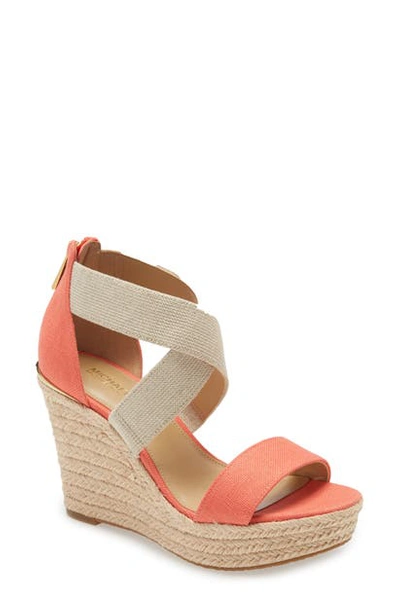 Shop Michael Michael Kors Prue Platform Wedge Sandal In Pink Grapefruit