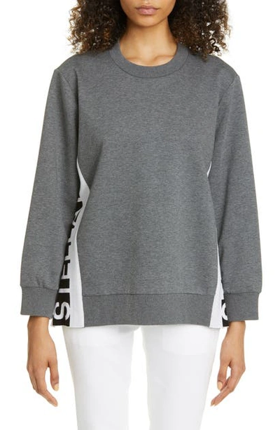 Shop Stella Mccartney Logo Tape Insert Sweatshirt In Grey Melan