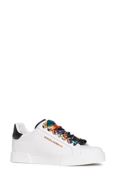 Shop Dolce & Gabbana Logo Low Top Sneaker In White/ Multi