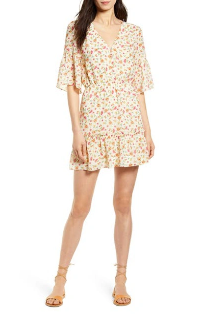 Shop Lost + Wander Love In Bloom Floral Minidress In Ivory Floral