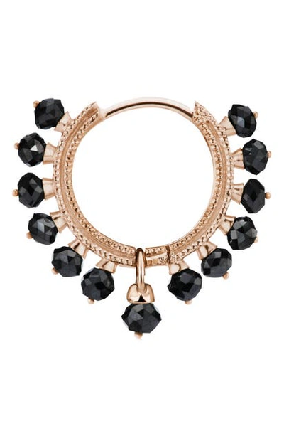 Shop Maria Tash Coronet Black Diamond Earring In Rose Gold
