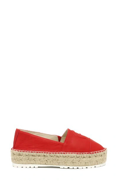 Shop Etienne Aigner Wade Platform Espadrille In Poppy Nappa Leather