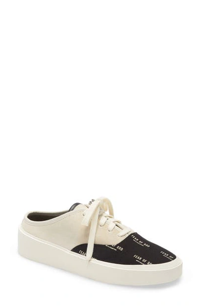 Shop Fear Of God Backless Sneaker In Bone/ Black  Print