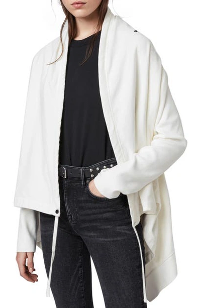 Shop Allsaints Ivy Drape Cardigan In Warm White