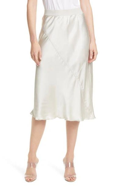 Shop Atm Anthony Thomas Melillo Pull-on Silk Skirt In Pearl