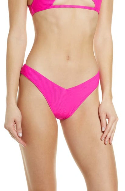 Shop Frankies Bikinis Enzo Bikini Bottoms In Fuchsia