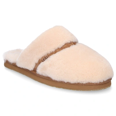 Shop Ugg Hausschuhe Dalla Lamb Fur Logo Pale Pink In Beige