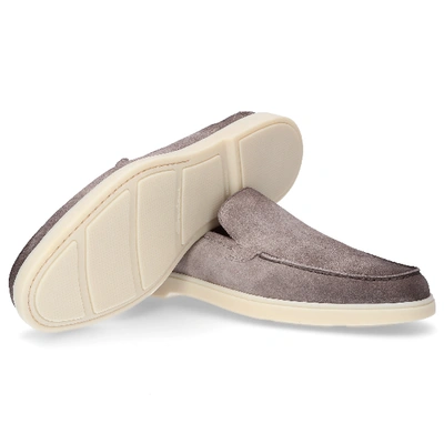 Shop Santoni Loafers 15996 In Grey