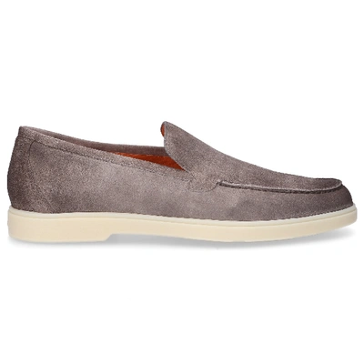 Shop Santoni Loafers 15996 In Grey