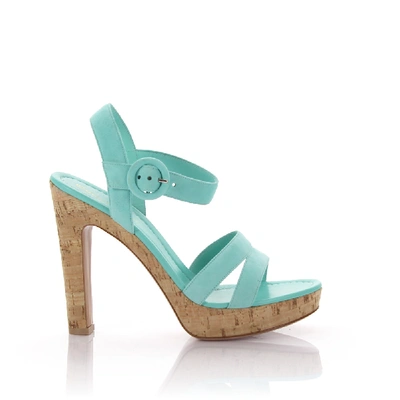 Shop Gianvito Rossi Platform Sandals Gn3583 In Turquoise