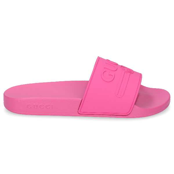 fuchsia gucci slides
