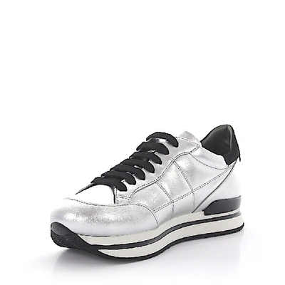 Shop Hogan Sneaker Gum Smooth Leather Suede Logo Silver