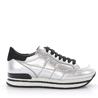 Shop Hogan Sneaker Gum Smooth Leather Suede Logo Silver