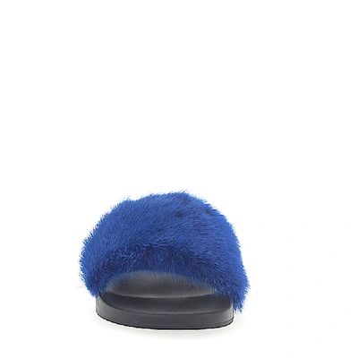 Shop Givenchy Mules Paris Mink Fur Rubber In Blue