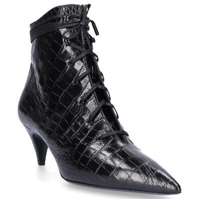 Shop Saint Laurent Ankle Boots Black Kiki 55