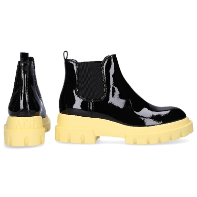 Shop Agl Attilio Giusti Leombruni Chelsea Boots D756502 Calfskin Patent Leather Black