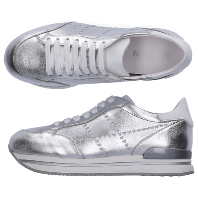 Shop Hogan Low-top Sneakers H222 In Silver