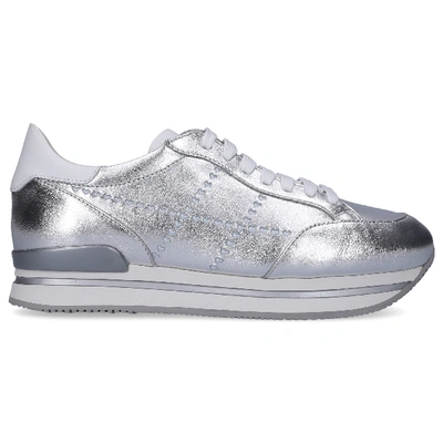 Shop Hogan Low-top Sneakers H222 In Silver