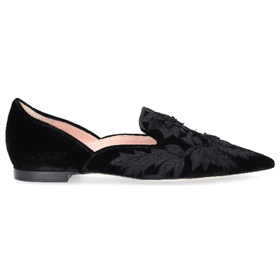 Shop Alberta Ferretti Loafers 20555 Suede In Black