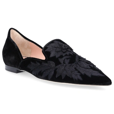 Shop Alberta Ferretti Loafers 20555 Suede In Black