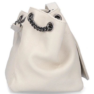 Shop Saint Laurent Women Handbag Nolita Leather Logo Creamy In White