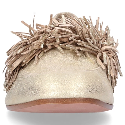Shop Aquazzura Classic Ballet Flats Wild Loafer In Gold