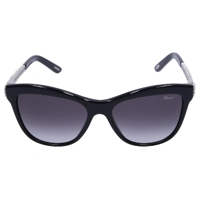 Shop Chopard Women Sunglasses Oversized B189s 0700 Metal Acetate Gemstones Black