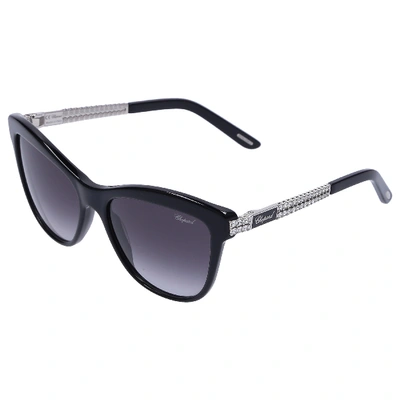 Shop Chopard Women Sunglasses Oversized B189s 0700 Metal Acetate Gemstones Black