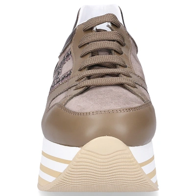 Shop Hogan Lace Up Shoes In Beige