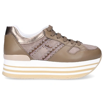 Shop Hogan Lace Up Shoes In Beige