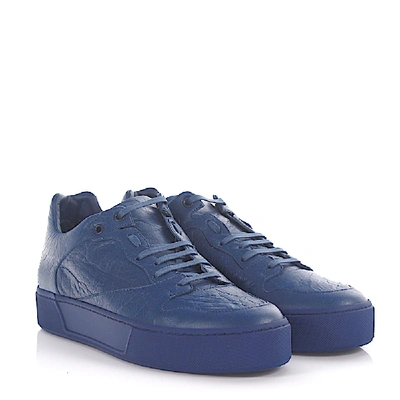Shop Balenciaga Leather Sneakers Arena In Blue