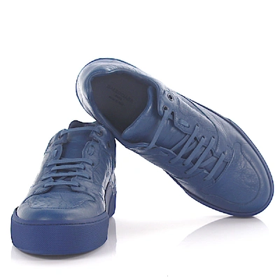 Shop Balenciaga Leather Sneakers Arena In Blue