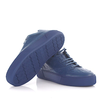 Shop Balenciaga Leather Sneakers Arena In Blue