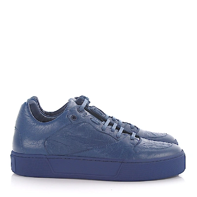 Shop Balenciaga Leather Sneakers Arena In Blue