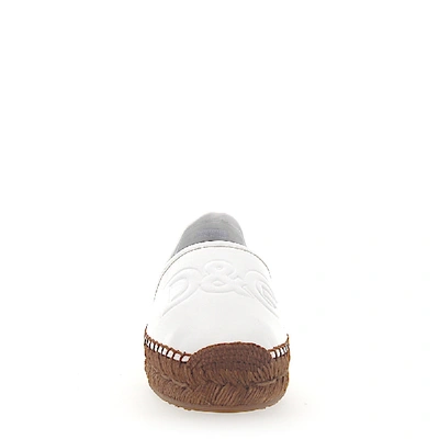 Shop Dolce & Gabbana Espadrilles Ah464 Nappa Leather Logo White