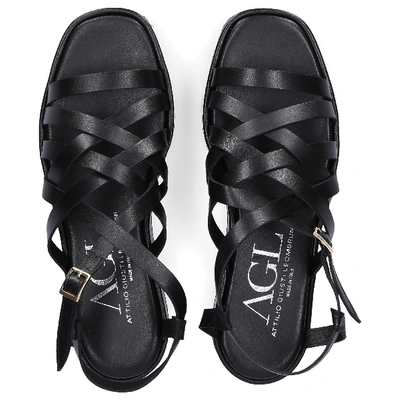 Shop Agl Attilio Giusti Leombruni Strappy Sandals D647006 In Black