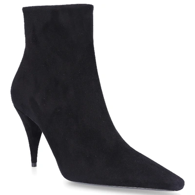 Shop Saint Laurent Ankle Boots Black Kiki 85 Zip Bootie