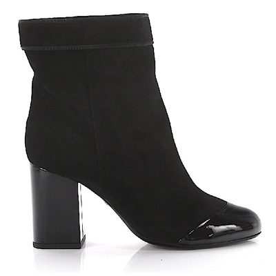 Shop Lanvin Ankle Boots Shfib1 Suede In Black