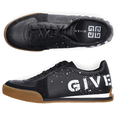 Shop Givenchy Leather Sneakers Set3 Tennis In Black