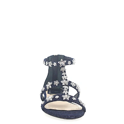 Shop Dior Sandals Garland Denim Blue Jewellery Ornament