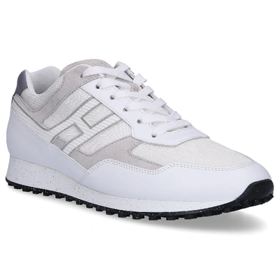Shop Hogan Leather Sneakers H429 In White