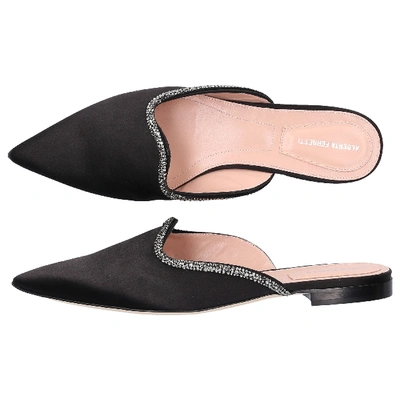 Shop Alberta Ferretti Slip On Shoes A1103 Satin In Black