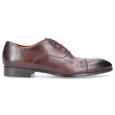 Shop Santoni Business Shoes Oxford 11011 Calfskin In Brown