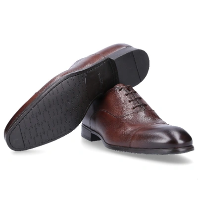 Shop Santoni Business Shoes Oxford 11011 Calfskin In Brown