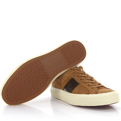 Shop Tom Ford Leather Sneakers Cambridge In Beige