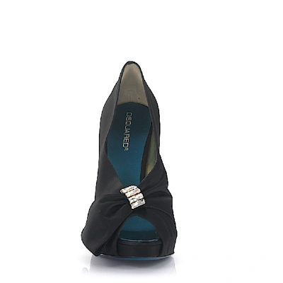 Shop Dsquared2 Heeled Peep Toes In Black
