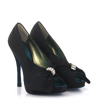 Shop Dsquared2 Heeled Peep Toes In Black